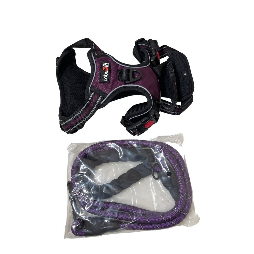 LobeRi No-Pull Dog Harness & Leash Set‎ Medium Purple NEW!
